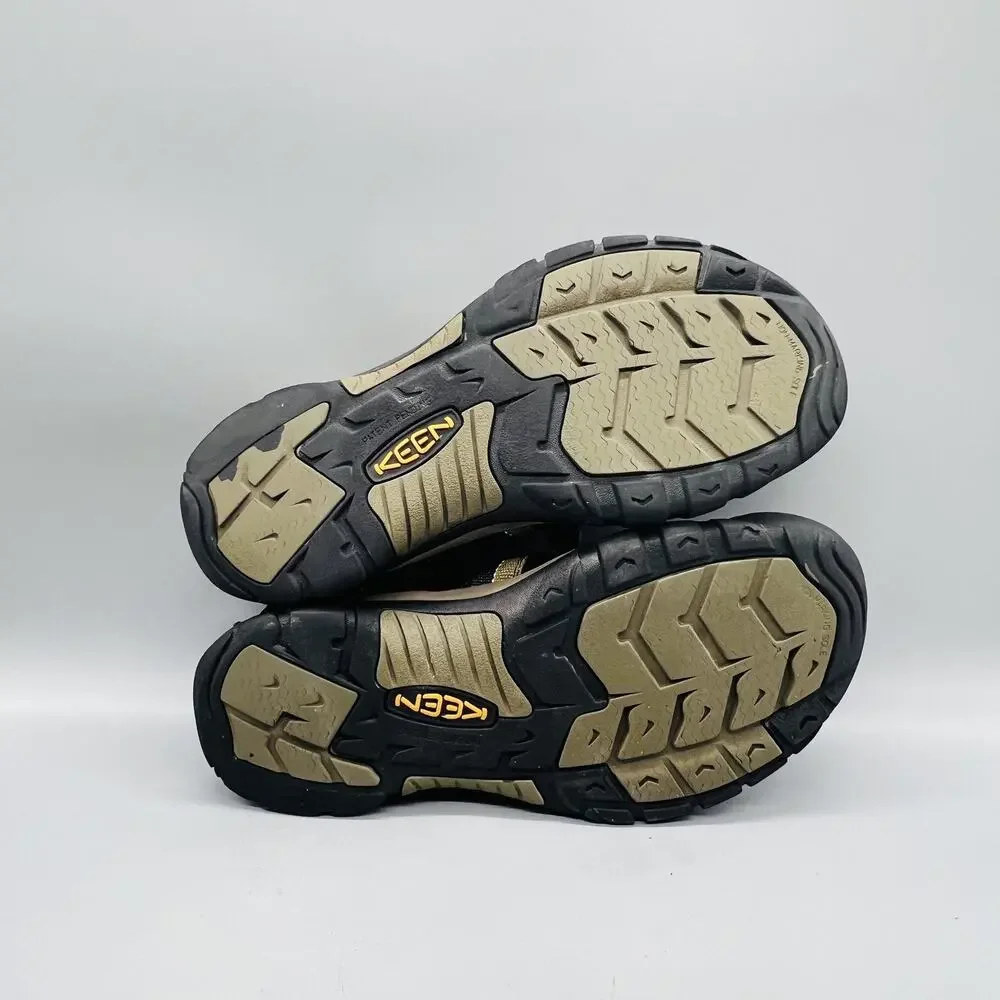 Keen Sandals Mens 9.5 Black Tan Closed Toe Water Hiking Sport Outdoor Shoes
